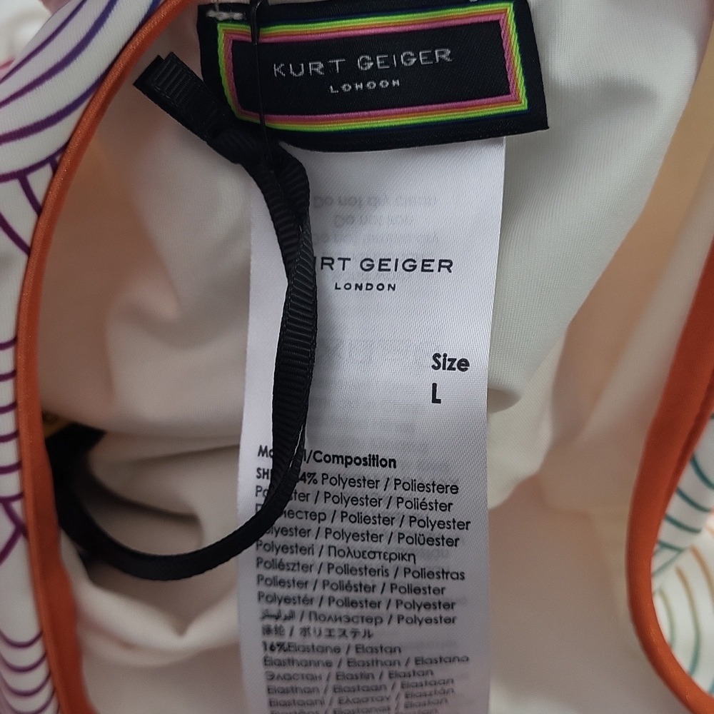 Kurt Geiger SouthBank Scoop Neck High Leg One Piece Swimsuit L NWT - Picture 10 of 10